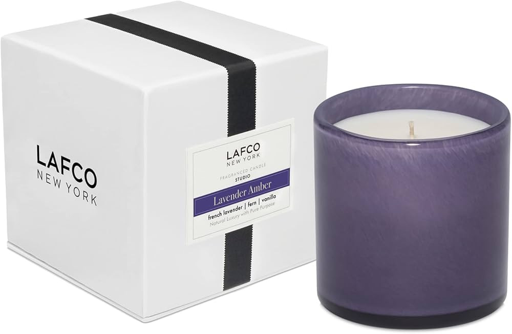 LAFCO New York Signature Candle, Lavender Amber - 15.5 oz - 90-Hour Burn Time - Reusable, Hand Bl... | Amazon (US)