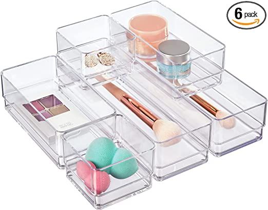 STORi SimpleSort 6-Piece Stackable Clear Drawer Organizer Set | Multi-size Trays | Small Makeup V... | Amazon (US)