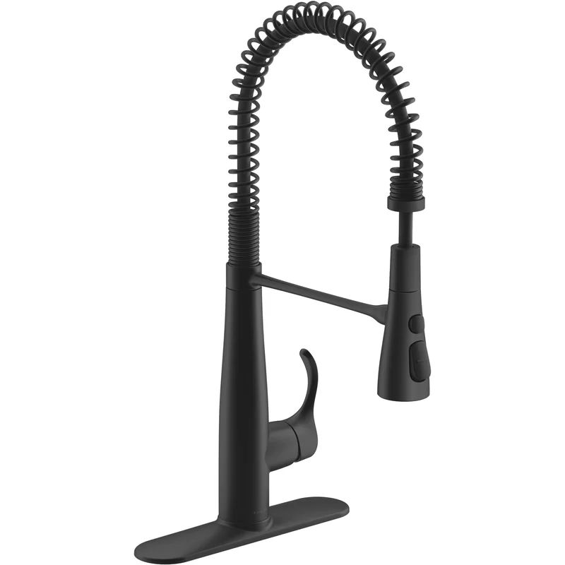 22033-BL Kohler Simplice Single Handle Semi-Professional Pre-Rinse Kitchen Sink Faucet with Three... | Wayfair North America