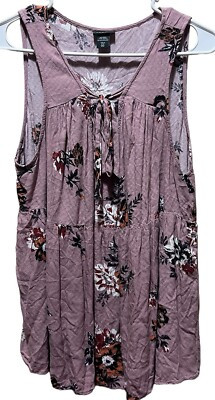 TORRID Women's Mauve Floral Peplum Sleeveless Rayon Tank Top ☆ Size 00 | eBay US