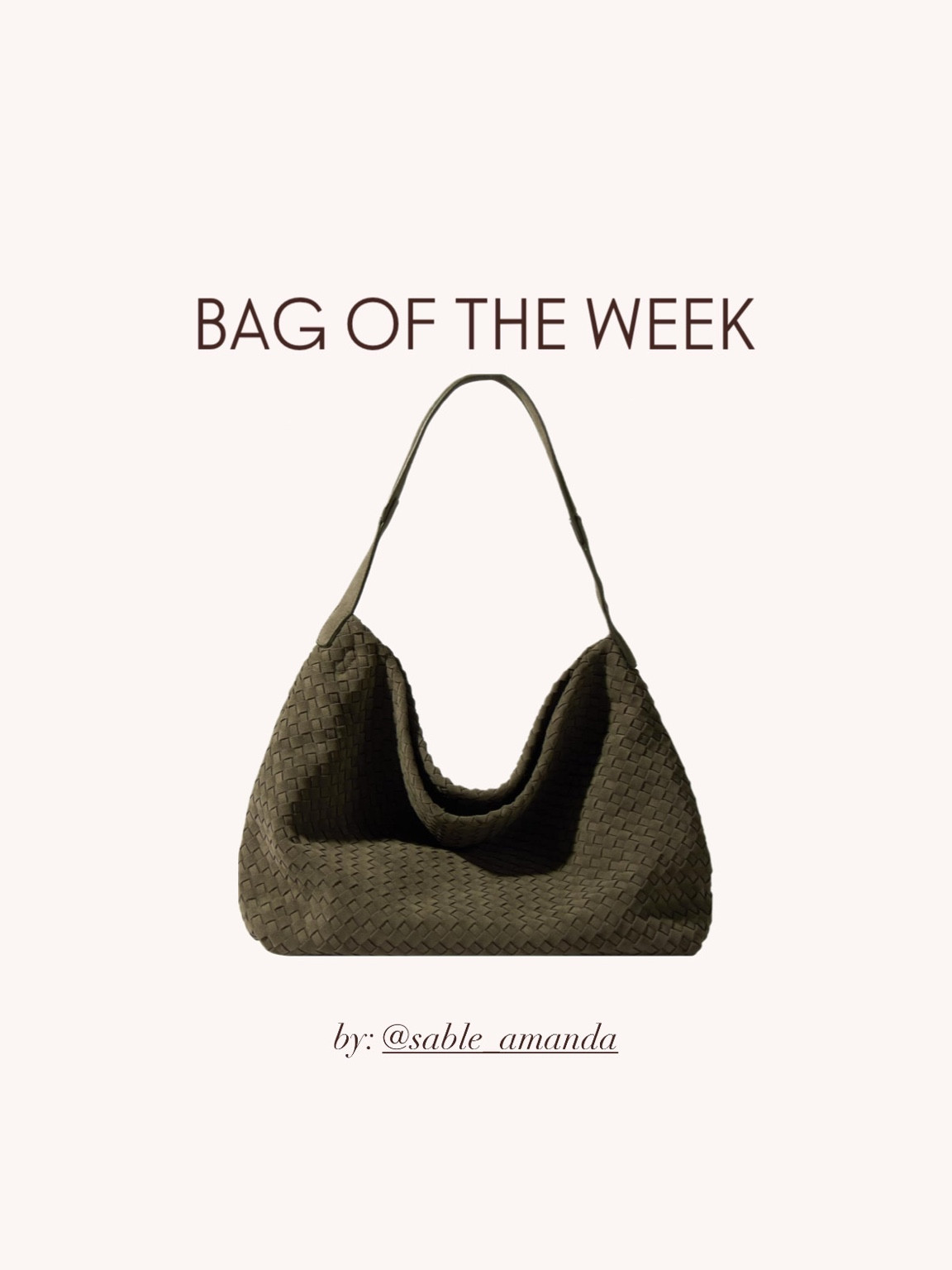 It bag of the week: this gorgeous olive green suede shoulder bag with woven leather design. So gorgeous. So relaxed. A carry-all truly. The price point will shock you. 

#LTKItBag