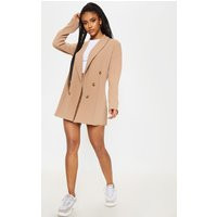 Camel Oversized Button Detail Blazer | PrettyLittleThing UK
