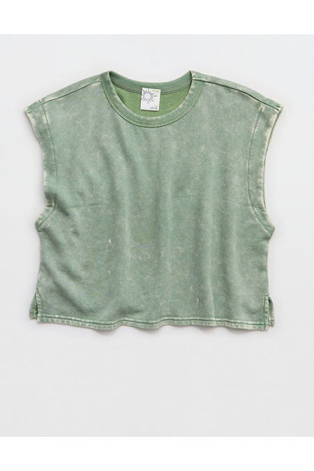 OFFLINE By Aerie Keep It 100 Terry Muscle T-Shirt Women's Hiker Olive XXL | Aerie