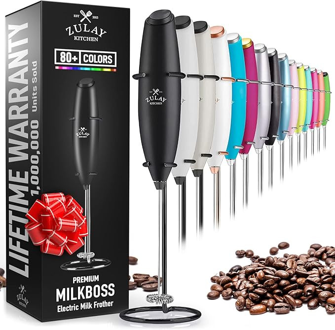 Zulay Powerful Milk Frother Handheld Foam Maker for Lattes - Whisk Drink Mixer for Coffee, Mini F... | Amazon (US)