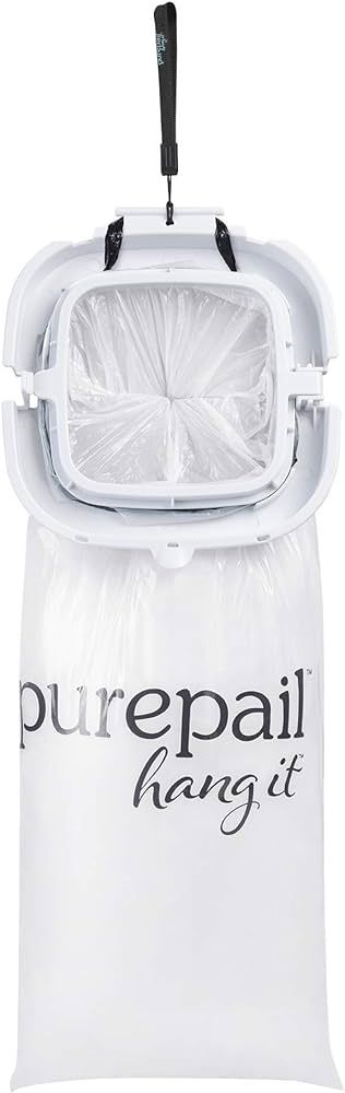 PurePail Hang It Diaper Disposal System – White – Odor Control for On-the-Go – Hang from An... | Amazon (US)