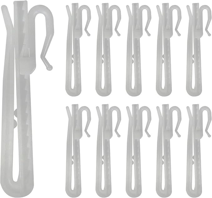 50 PCS Plastic Curtain Hooks, Adjustable Pinch Pleat Hooks, Ratchet System Pinch Pleat Curtain Ho... | Amazon (US)