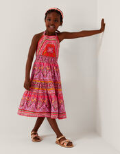 Heritage Print Halter Dress Orange | Monsoon (UK)