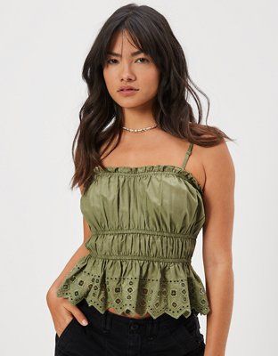 AE Tiered Eyelet Tube Top | American Eagle Outfitters (US & CA)