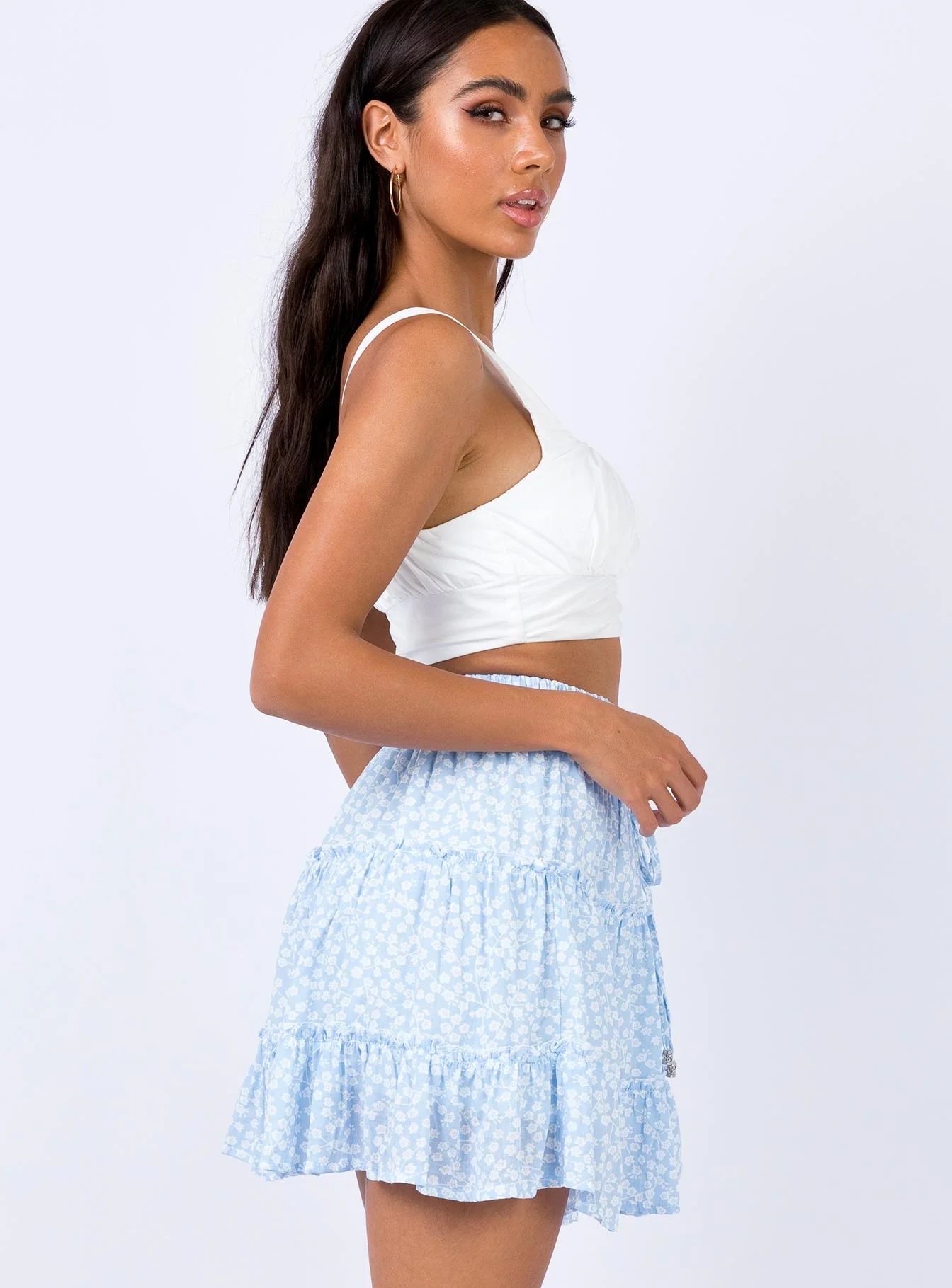 Meltem Mini Skirt Blue | Princess Polly AU