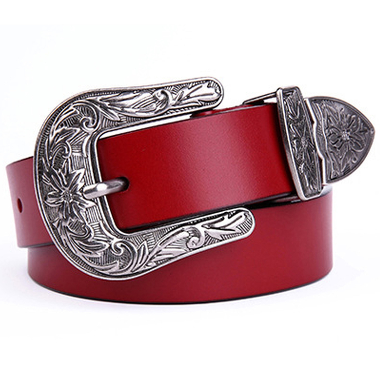 Ayli_AsYouLikeItWomen's Jean Belt Vintage Western Floral Buckle Cowgirl Handcrafted Genuine Leath... | Walmart (US)