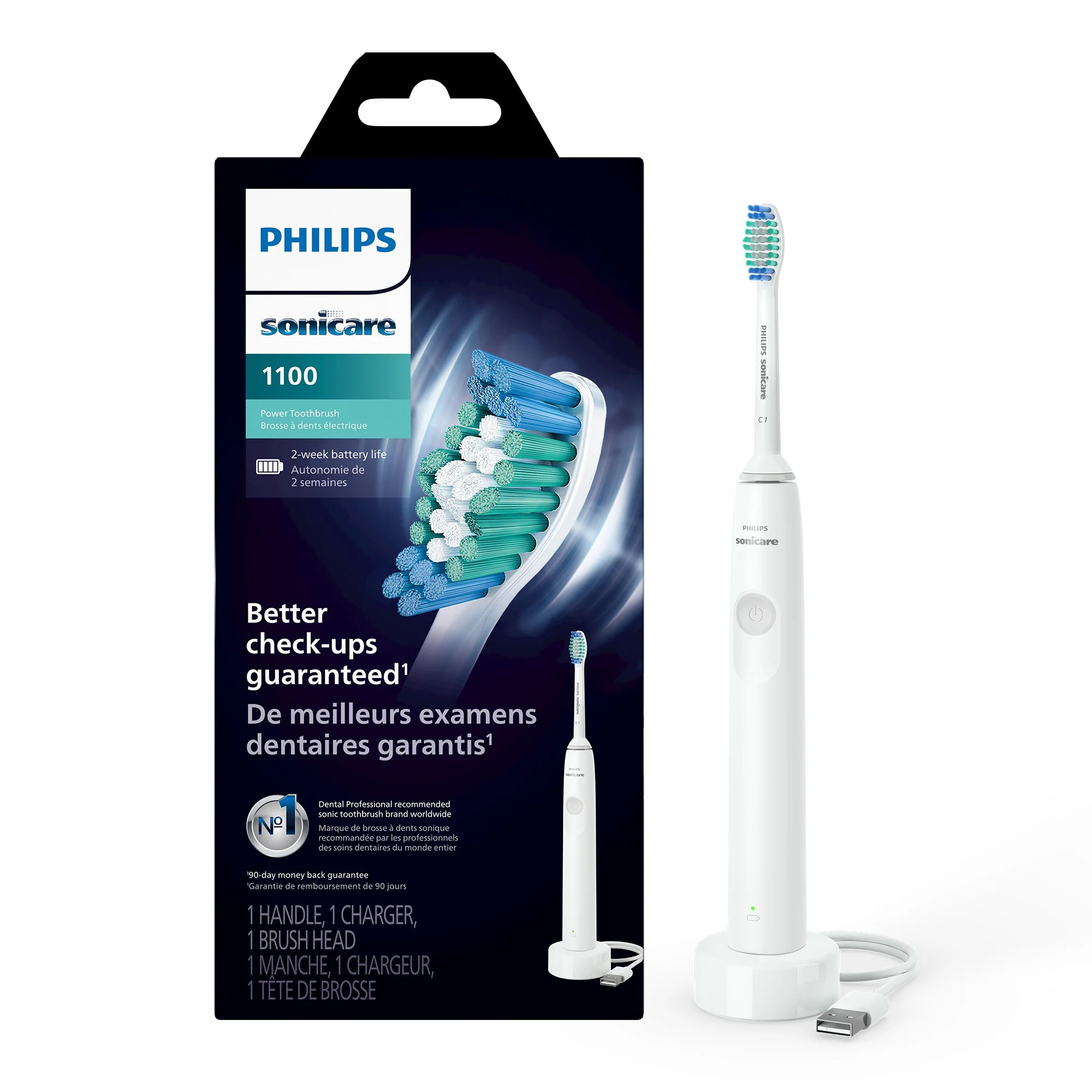 Philips Sonicare 1100 Power Toothbrush, Rechargeable Electric Toothbrush, White Grey HX3641/02 | Walmart (US)