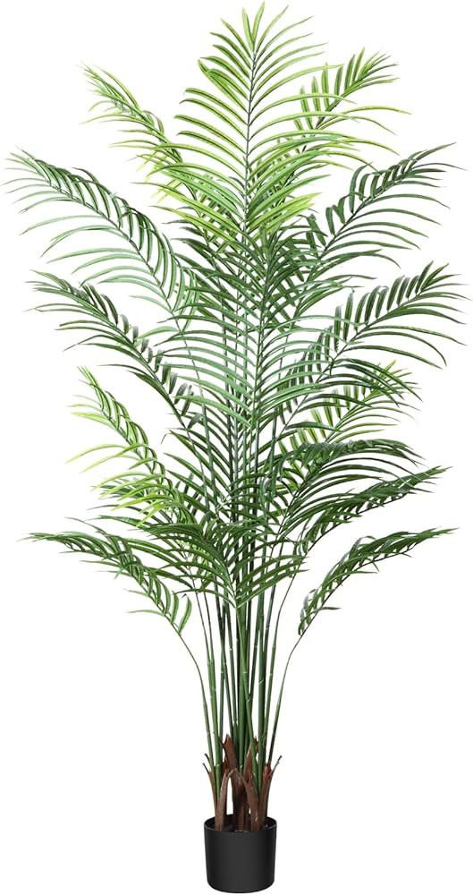 CROSOFMI Artificial Areca Palm Plant 6Feet Fake Tropical Palm Tree, Perfect Faux Dypsis Lutescens... | Amazon (US)