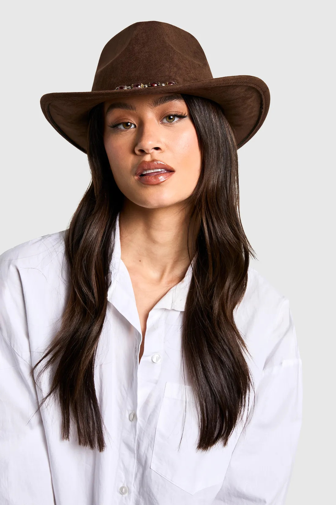Hats | Strap Detail Western Cowboy Hat | boohoo | Debenhams UK