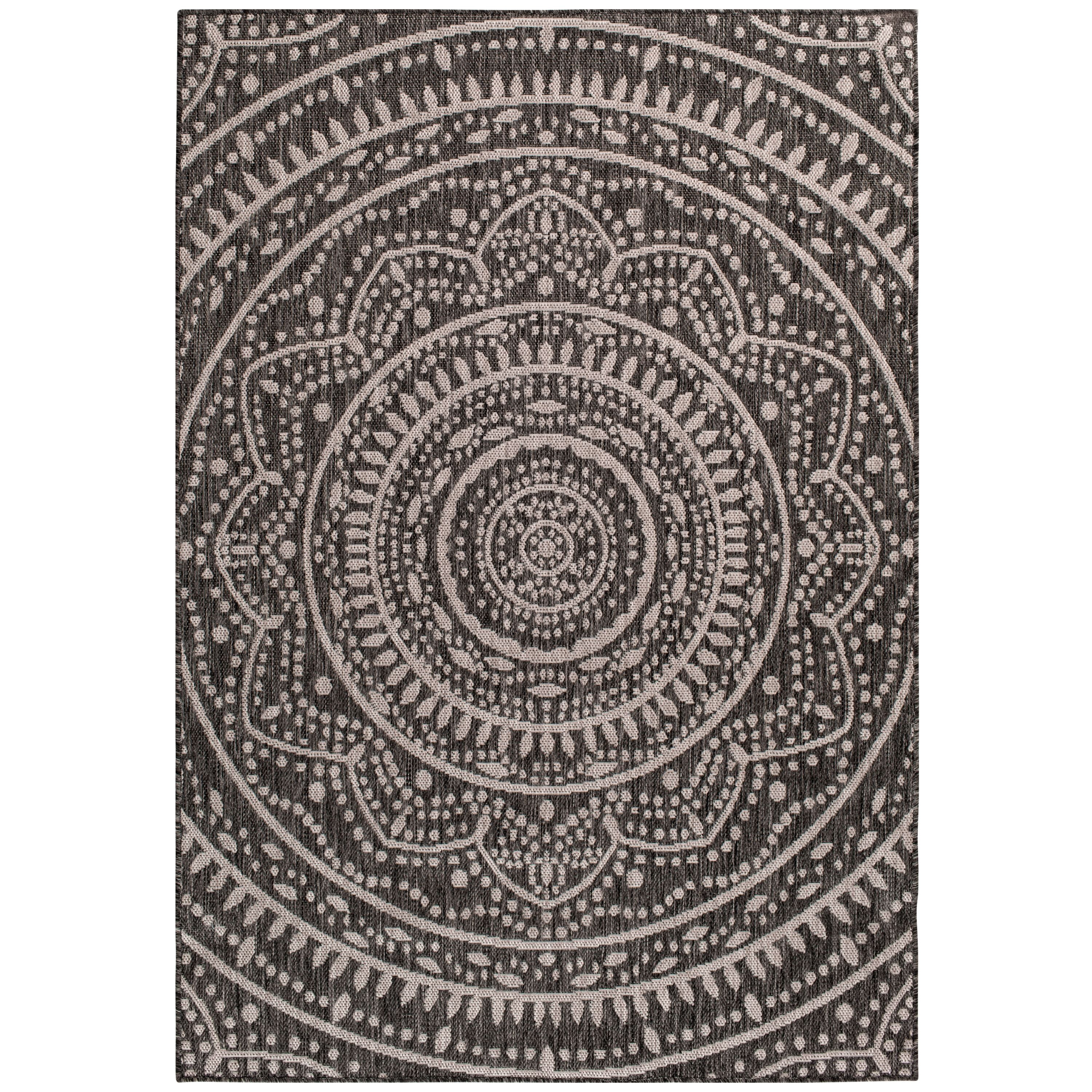 Mainstays 6'6" x 9'6" Outdoor Grey Medallion Area Rug - Walmart.com | Walmart (US)