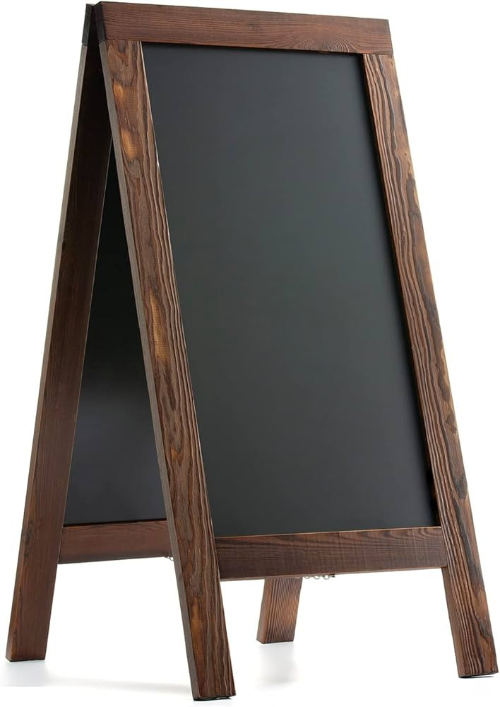 DAHAPYBOO Sandwich Board 40"x20" Solid Pine Wood Rustic Brown,Chalk Board Sign Board,Sandwich Boa... | Amazon (US)
