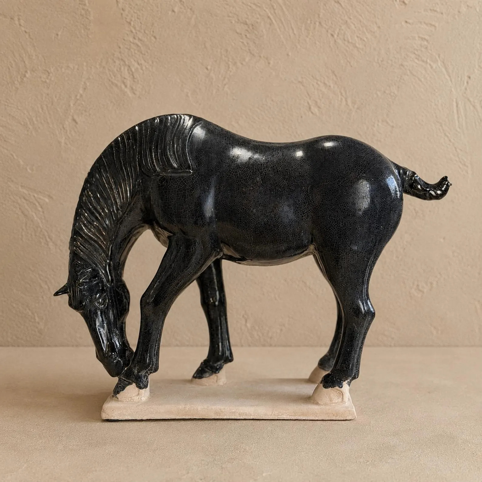 Vintage Black Terra Cotta Horse Sculpture | Etsy (Global)