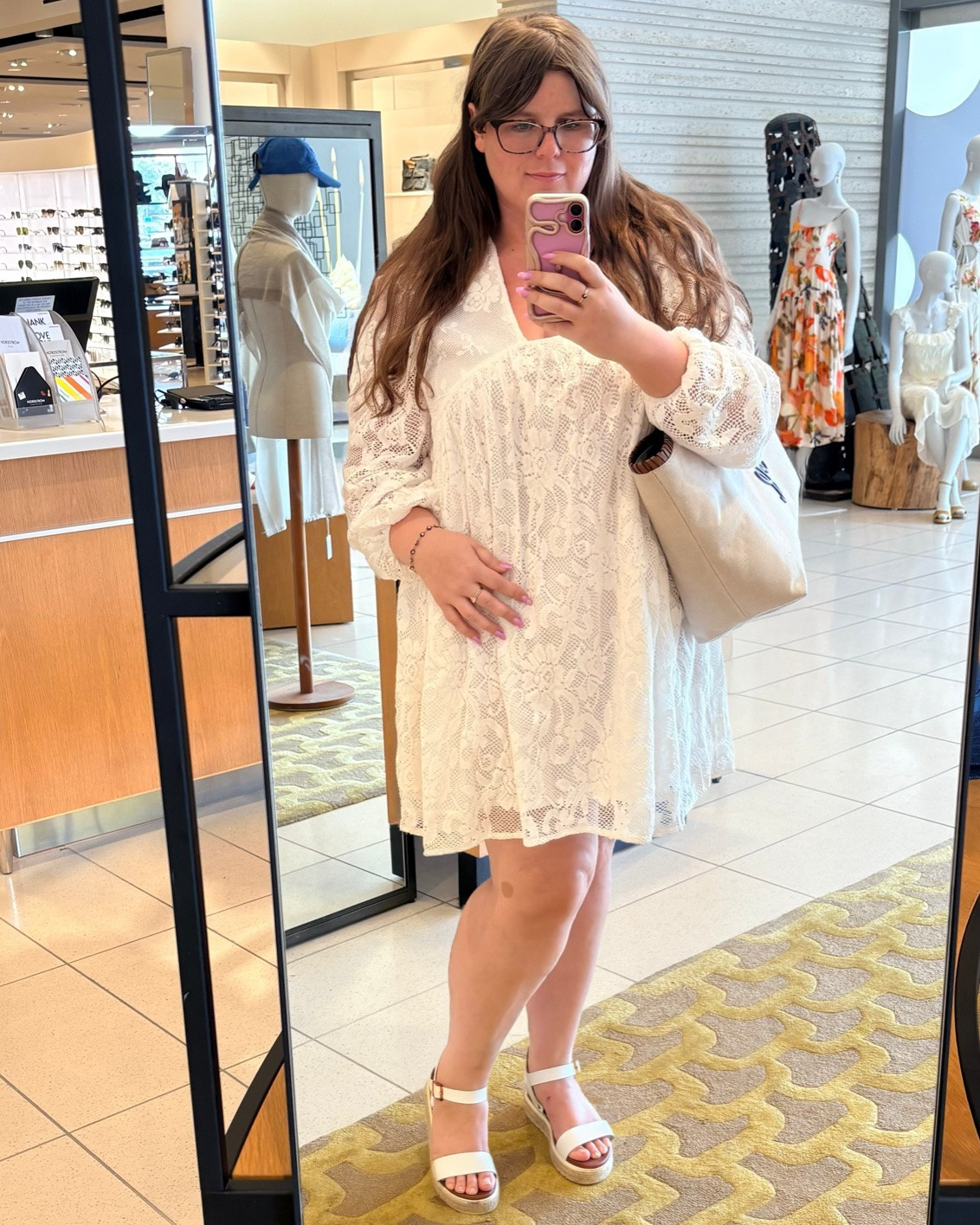 This dress is such a lacy dream! Took advice from @cmcoving and wore it backwards for a flirtier look. It is unfortunately sold out but I’ve linked some similar items!

Ltkootd / ltkgrwm / lace dress / lacy dress / ltkxnordstrom / white lace dress / long sleeved dress / babydoll dress / lace babydoll dress / white lace babydoll dress / sale / sale alert / Tommy Hilfiger / Tommy Hilfiger tote bag / Nordstrom / Nordstrom anniversary sale / nsale / nsale 2026 / Nordstrom anniversary sale 2026 / fall dress / fall dresses / fall outfit / fall outfits / summer dress / summer dresses / summer outfit / summer outfits / platform espadrilles / platform sandals / white sandals / white platform sandals

#LTKPlusSize #LTKMidsize #LTKSaleAlert