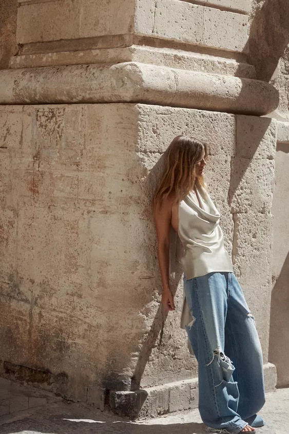 SATIN HALTER TOP | Zara UK