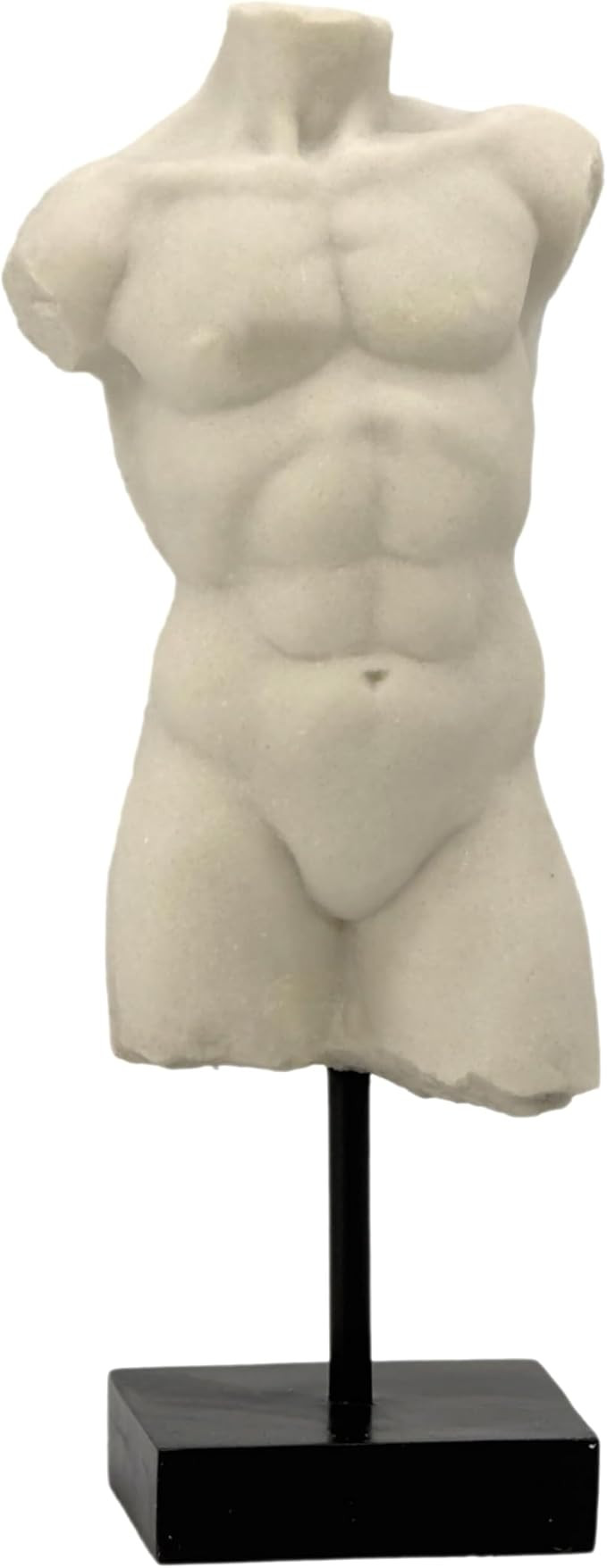 13.5" Poly Marble Resin Male Body Bust w/Black Pedestal Stand for Home Decor - Greek Statue Bust ... | Amazon (US)