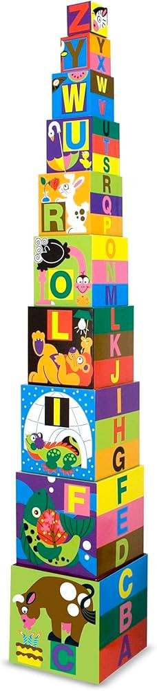 Melissa & Doug Deluxe 10-Piece Alphabet Nesting and Stacking Blocks - FSC Certified | Amazon (US)