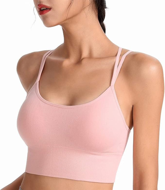 SotRong Womens Sports Bra Cross Back Strappy Bra Padded Mid Impact Support Gym Yoga Running Bra S... | Amazon (UK)