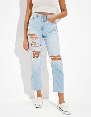 AE Ripped Mom Straight Jean | American Eagle Outfitters (US & CA)