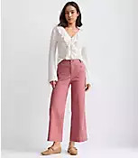 Palmer Wide Leg Crop Pants in Twill | LOFT