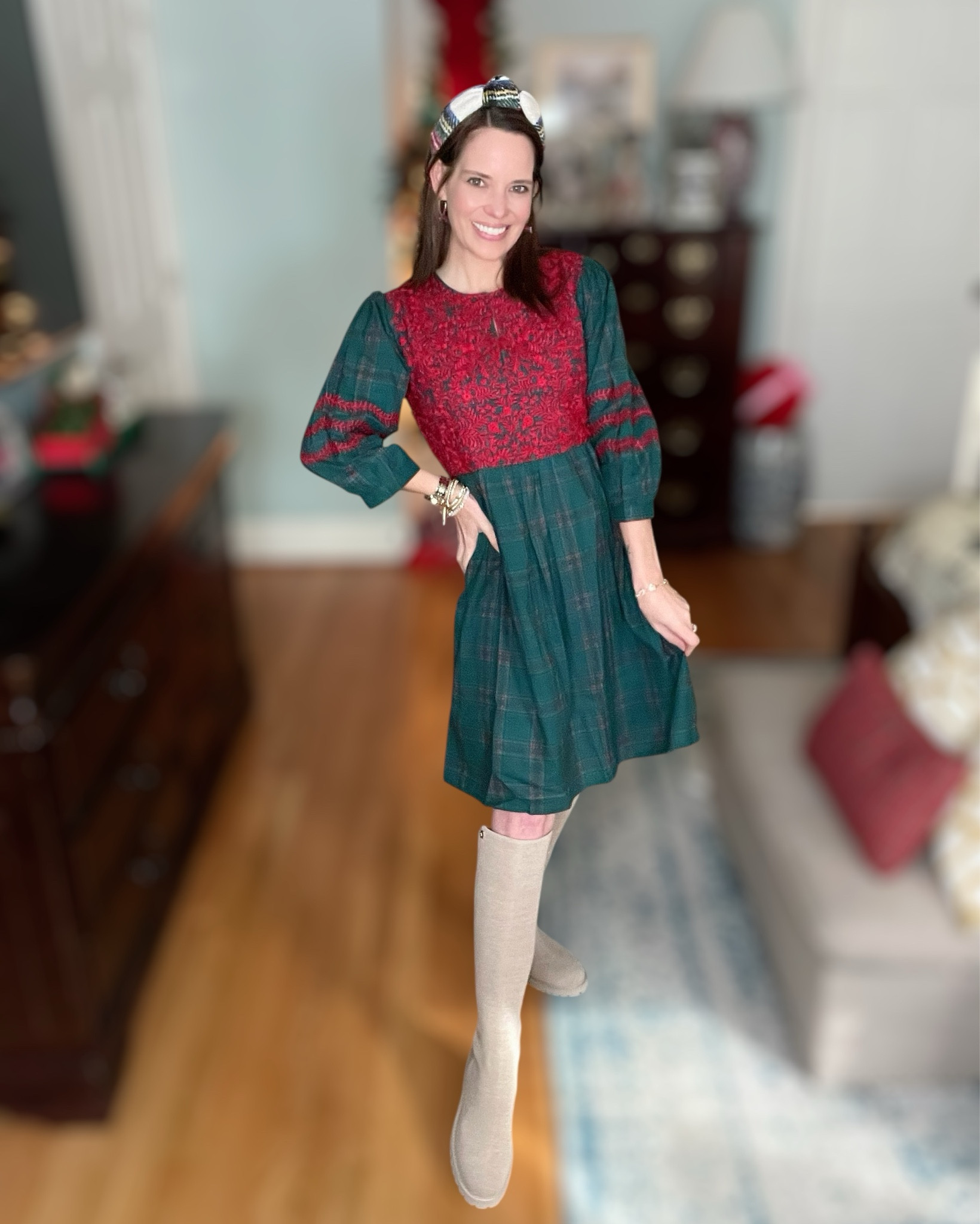 ✨ Holiday Plaid + Embroidery Dress — 40% Off Today! ✨

This stunning green plaid and red embroidered dress is such a classic Christmas look — feminine, festive, and so comfortable to wear. It comes in sizes XS–3X and I’m wearing the XS here. Layerz Clothing is 40% off sitewide, making this the perfect time to grab this dress for holiday photos, school events, church, or any December outing.

I paired it with cozy knee-high boots, a tartan padded headband, and my $10 BaubleBar bracelets for that extra holiday sparkle. It’s one of those easy throw-on outfits that feels instantly put together and so festive. 🎄❤️

holiday dress • plaid christmas dress • Layerz Clothing sale • embroidered holiday outfit • knee high boots • festive headband • BaubleBar bracelets • christmas photo outfit

#LTKPlusSize #LTKCyberWeek #LTKHoliday