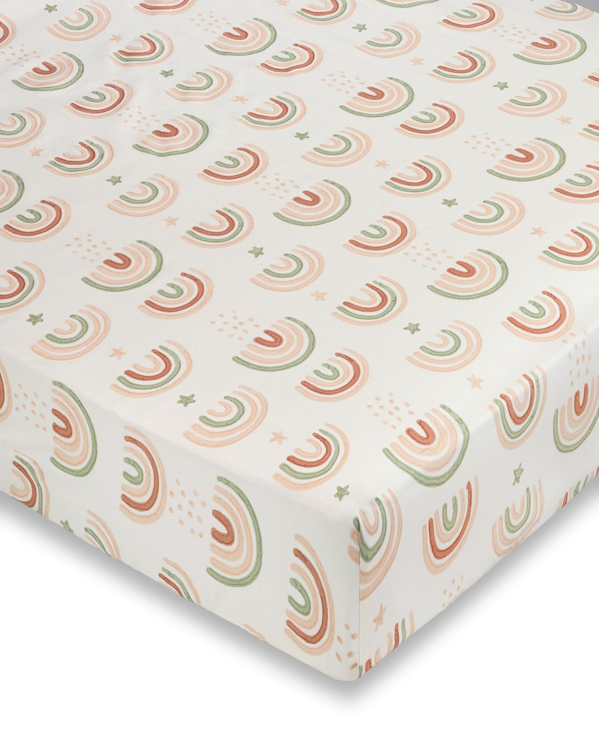 Crane Baby Infants Parker Fitted Rainbow Crib Sheet - Beige | Macy's