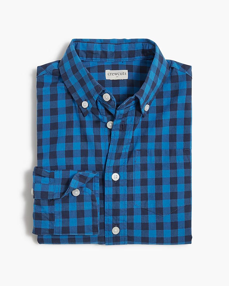 Boys' gingham shirt | J.Crew Factory