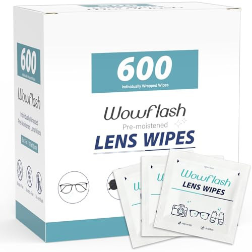 600 Count Lens Wipes for Eyeglasses, Eyeglass Lens Cleaning Wipes Pre-moistened Individually Wrapped Sracth-Free Streak-Free Eye Glasses Cleaner Wipes for Sunglass, Camera Lens, Goggles | Amazon (US)