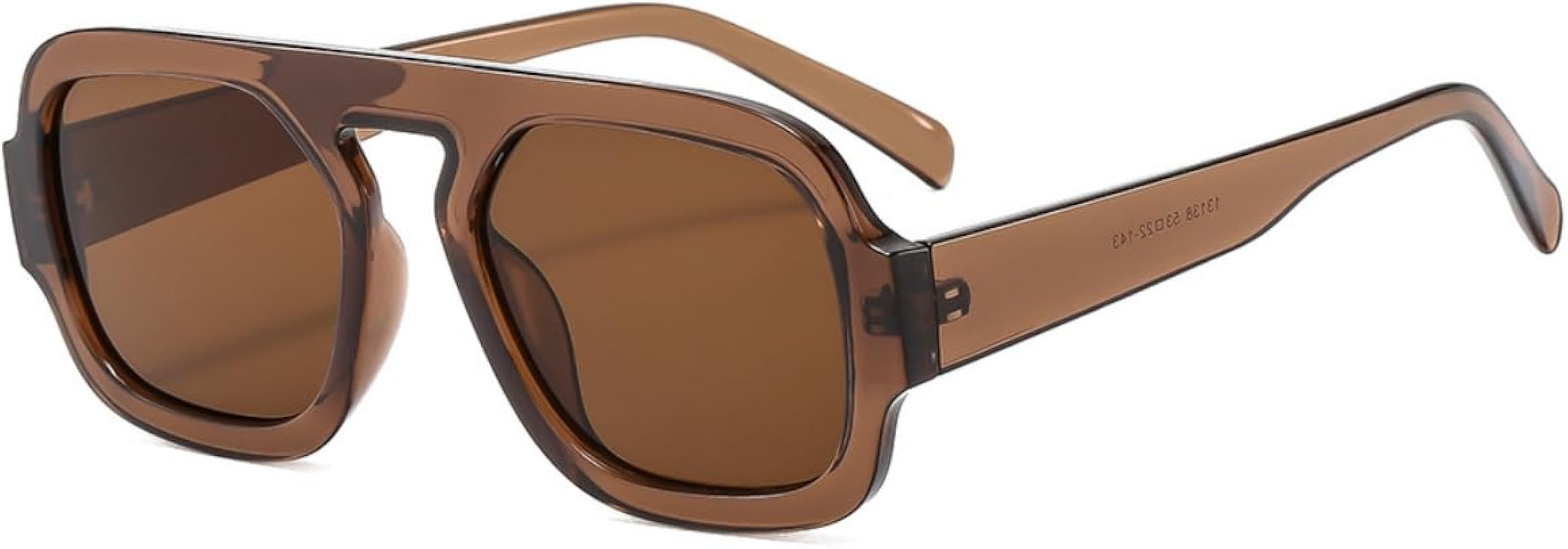 Retro 70s Square Aviator Sunglasses for Women Men Trendy Style Flat Frame Vintage Square Shades | Amazon (US)