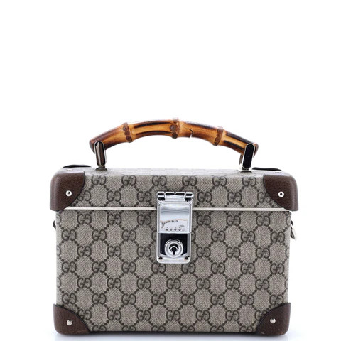 Gucci Bamboo Globe-Trotter Vanity Case GG Coated Canvas Brown 3353391 | Rebag