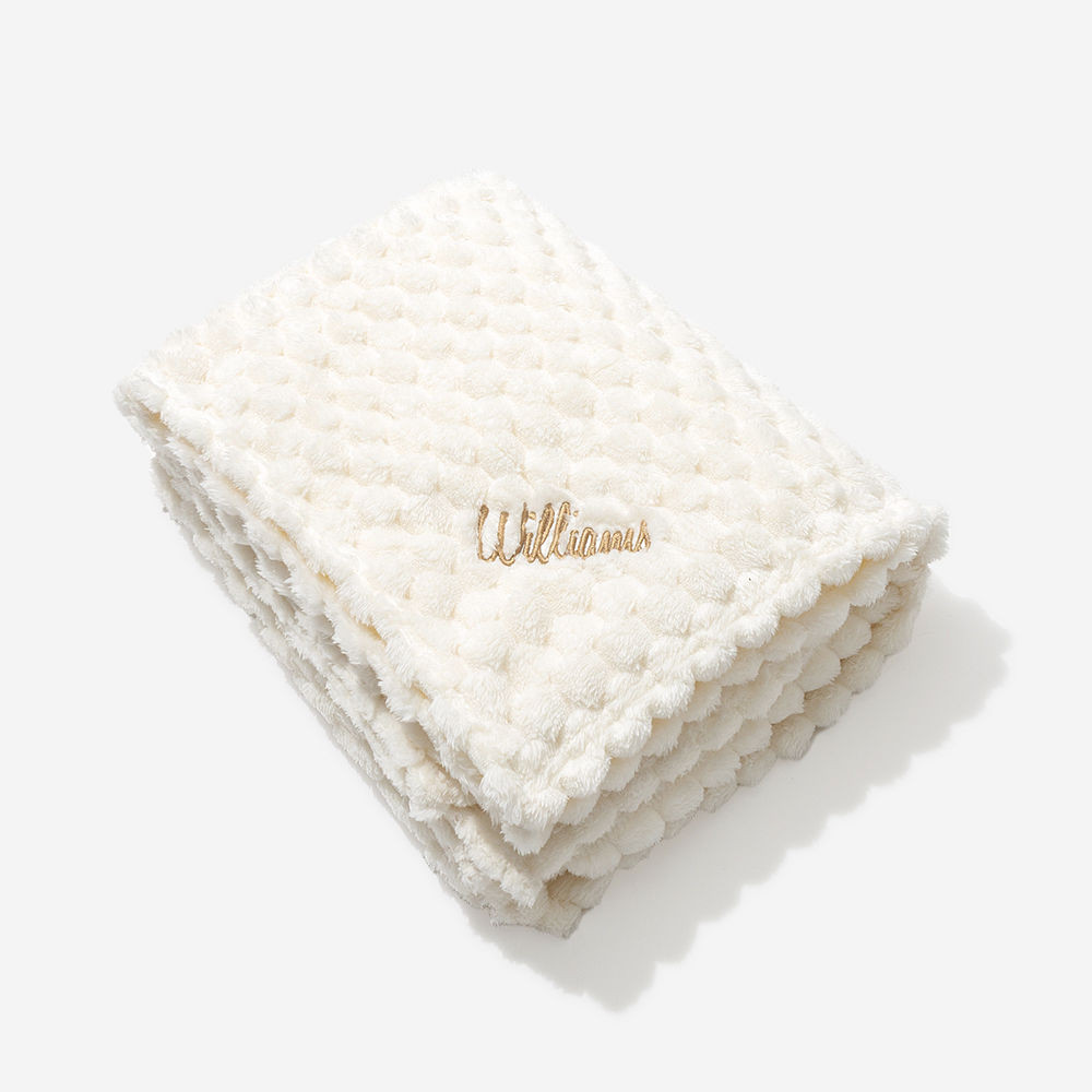 Monogrammed Textured Plush Blanket | Marleylilly