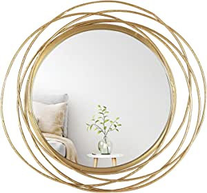 Mirrorize Round Gold Mirror 27.5" for Living Room Wall Decor, Gold Accent Framed Circle Bathroom ... | Amazon (US)