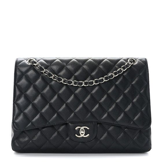 Chanel: All/Bags/Shoulder Bags/CHANEL Caviar Quilted Maxi Single Flap Black | FASHIONPHILE (US)