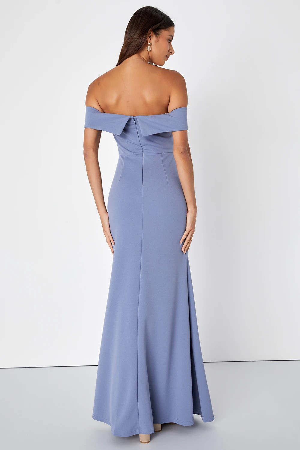 Song of Love Blue Grey Off-the-Shoulder Maxi Dress | Lulus (US)