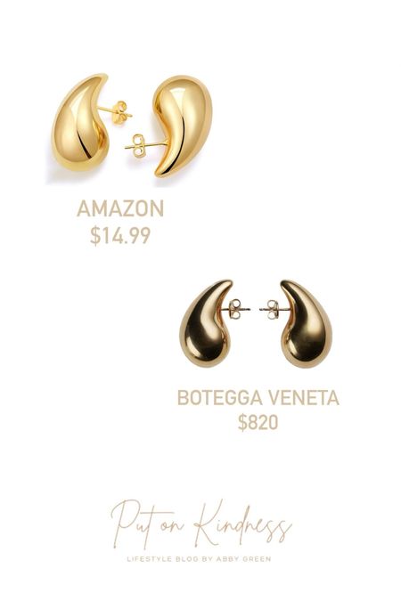 Botegga Veneta drop earrings. Amazon gold drop earrings. 

#LTKunder50 #LTKGiftGuide