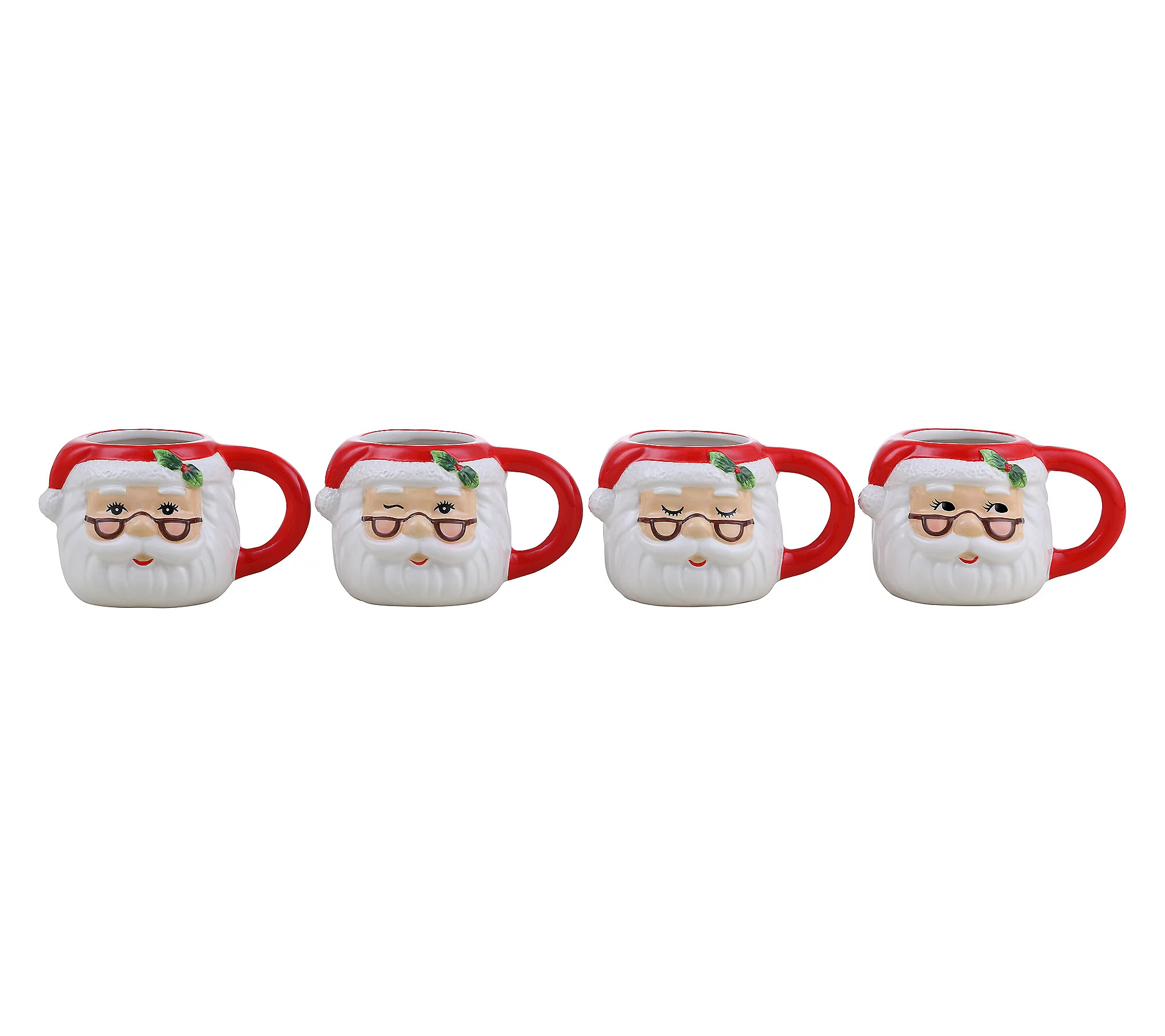Mr. Christmas Set of 4 Espresso Mugs - Santa | QVC