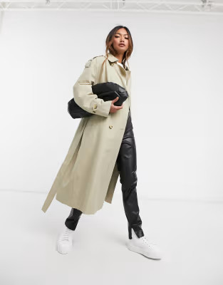 Mango belted trench coat in beige | ASOS (Global)