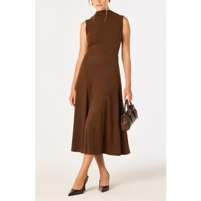 ASTR the Label Geraldean Mock Neck Midi Dress in Black at Nordstrom, Size Medium | Nordstrom