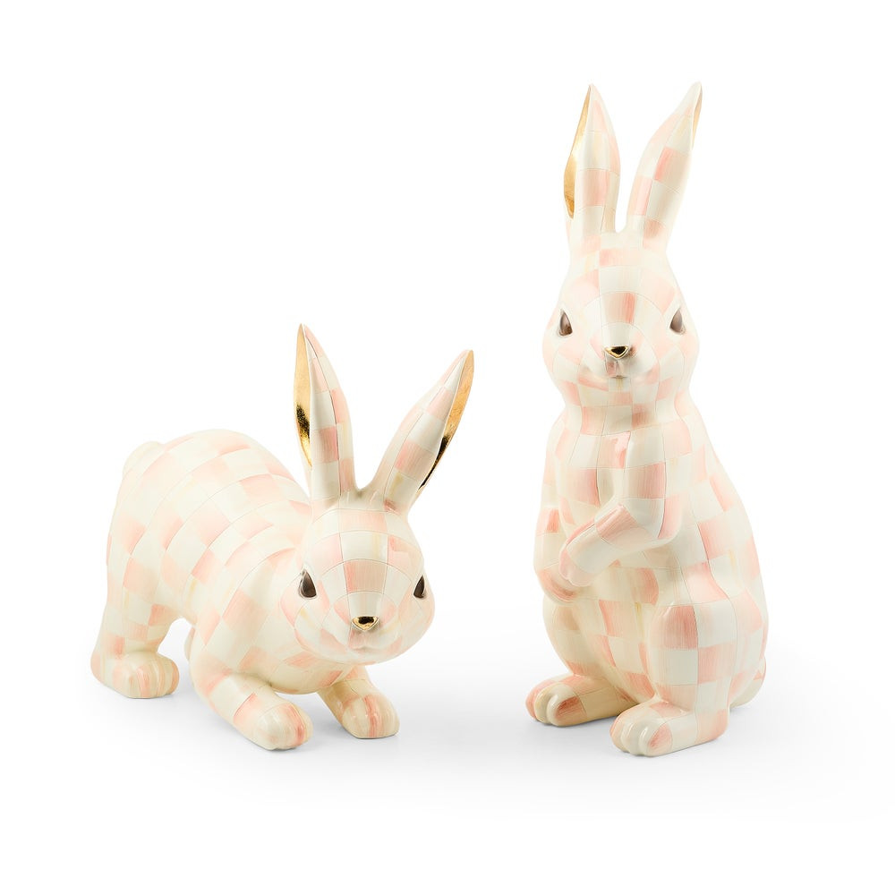 Rosy Check Trophy Bunnies, Set of 2 | MacKenzie-Childs