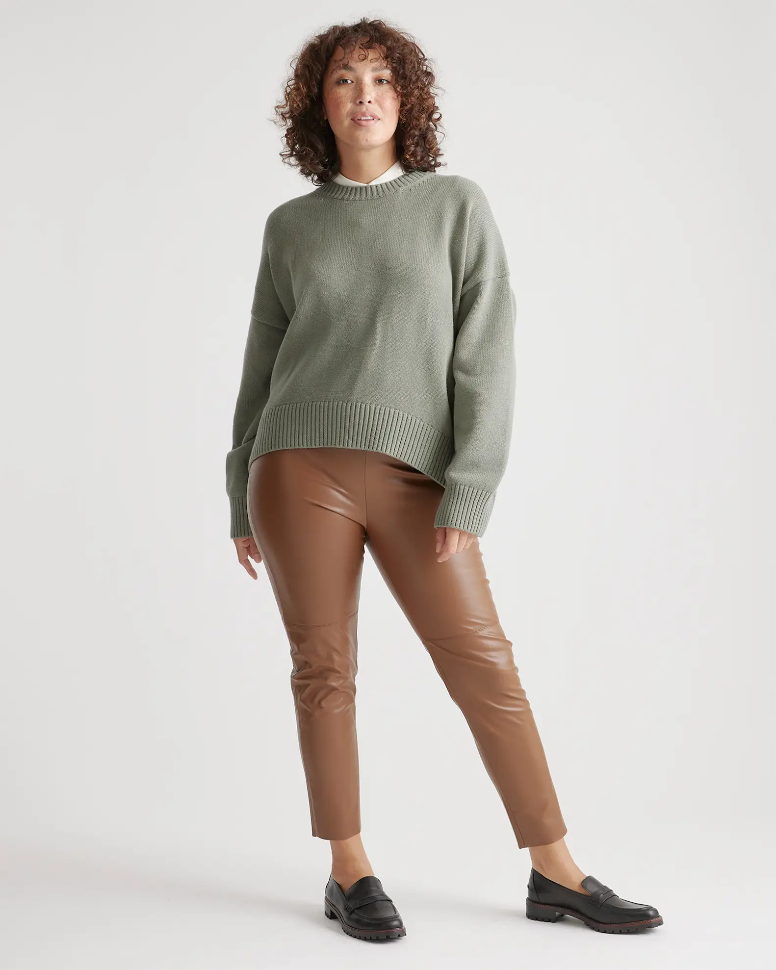 100% Organic Cotton Boyfriend Crew Sweater | Quince