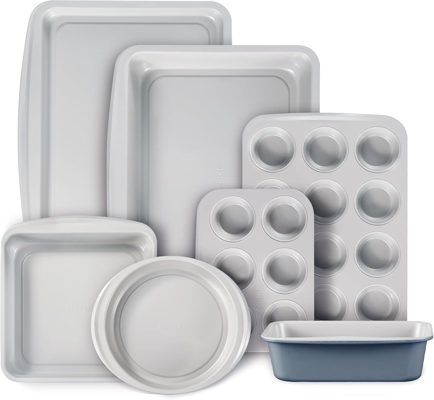 CAROTE 7-Piece Baking Pans Set, Nonstick Bakeware Sets, Gray & Blue | Amazon (US)