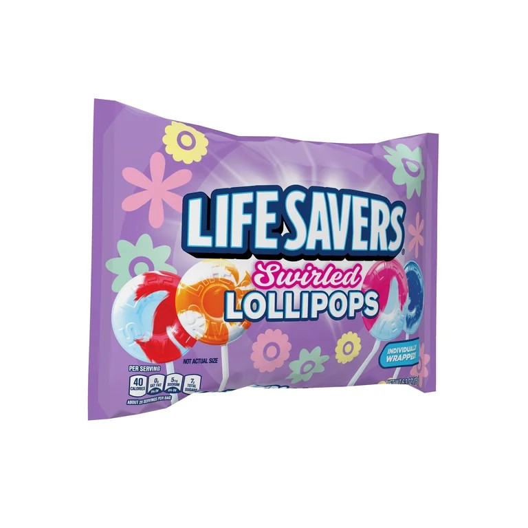 LIFE SAVERS Swirled Lollipops Assorted Flavors Easter Candy, 6.3 oz Lay Down Bag | Walmart (US)