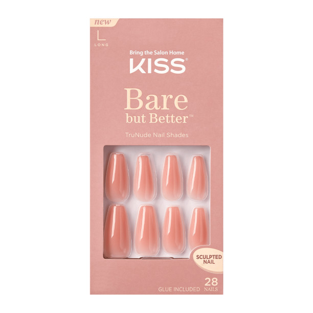 KISS Bare but Better Sculpted Nude Fake Nails, Nude Glow, 28 Count - Walmart.com | Walmart (US)