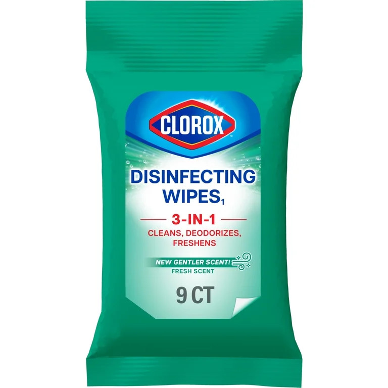Clorox Disinfecting Wipes on the Go Bleach Free Travel Wipes, Fresh Scent, 9 Count | Walmart (US)