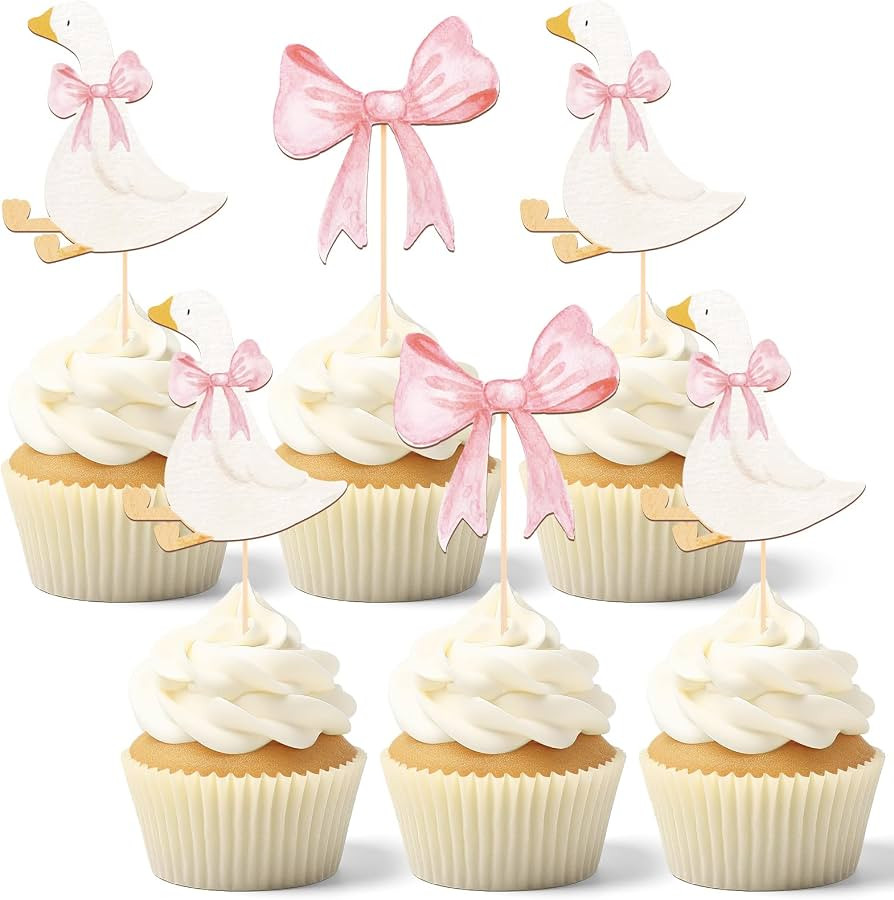 AceOrbit 36 Pcs Silly Goose Cupcake Toppers Two Silly Goose Birthday Decorations Party Supplies f... | Amazon (US)