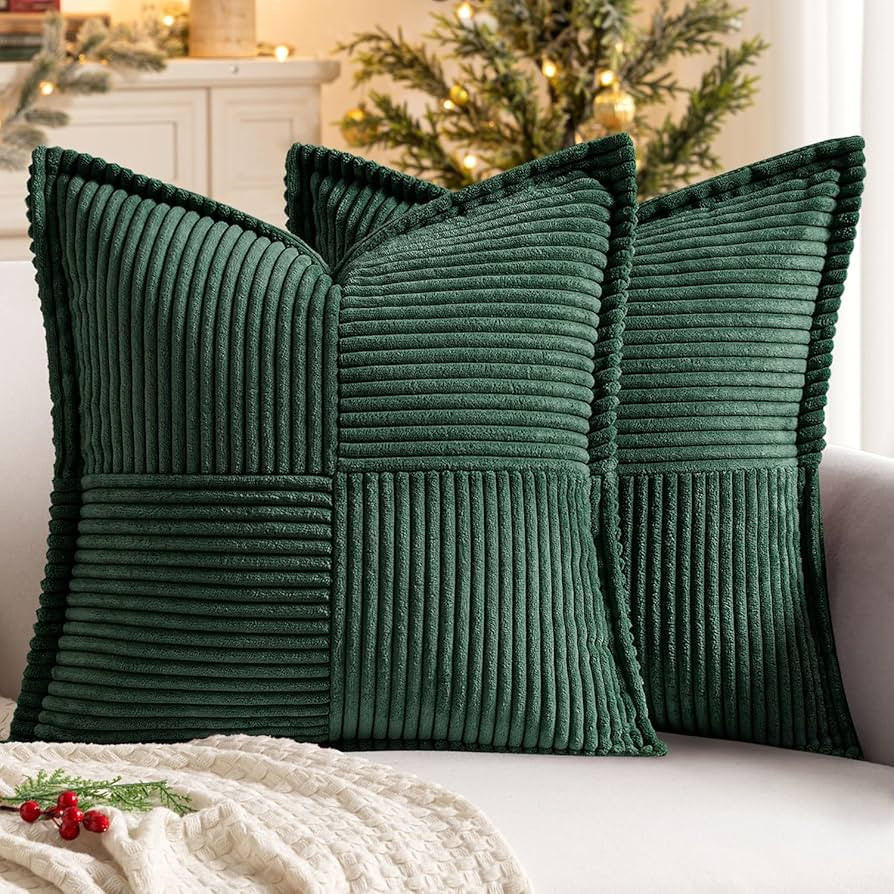 MIULEE Christmas Decorative Throw Pillow Covers for Couch Bed Livingroom 18x18 Inch Set of 2 Dark... | Amazon (US)