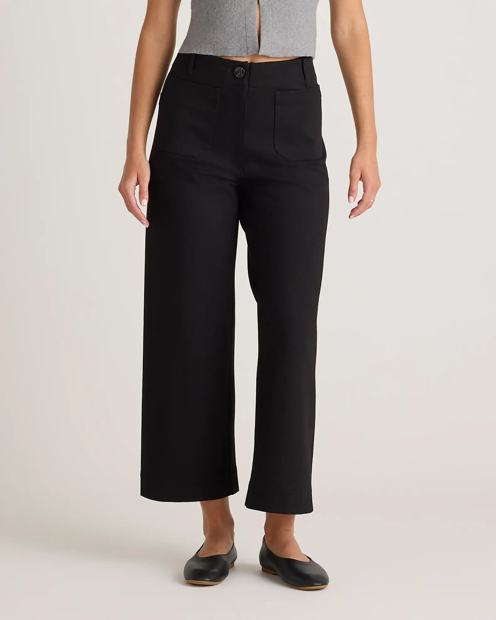Women's Ultra-Stretch Ponte Cropped Wide Leg Pants (NEW) | Quince